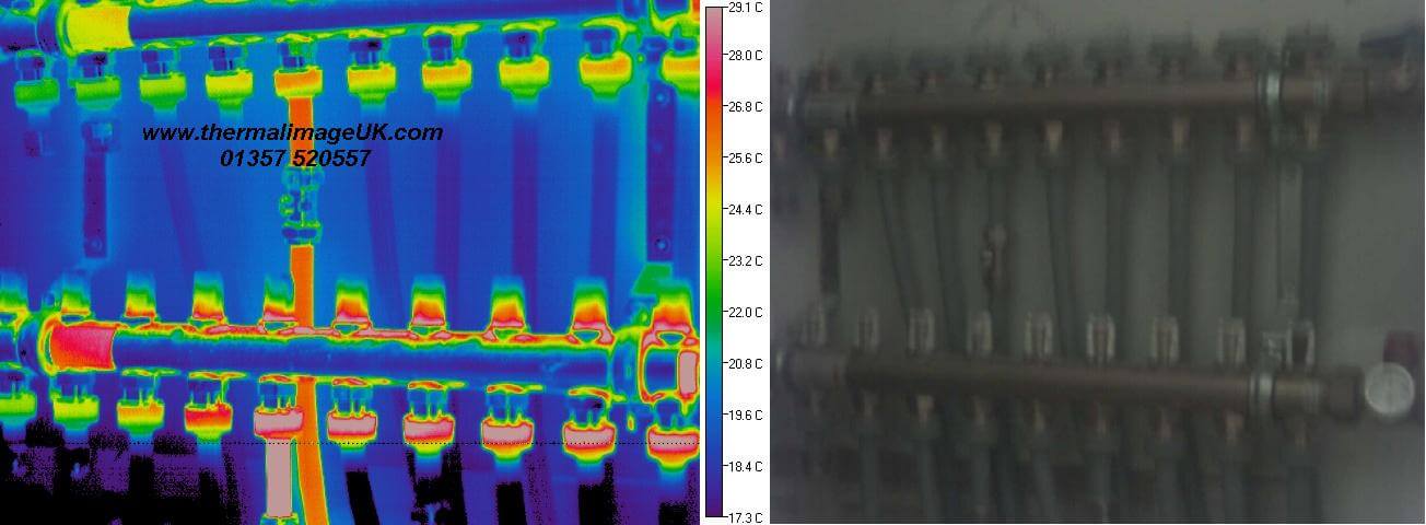 Photo of an underfloor heating thermal survey