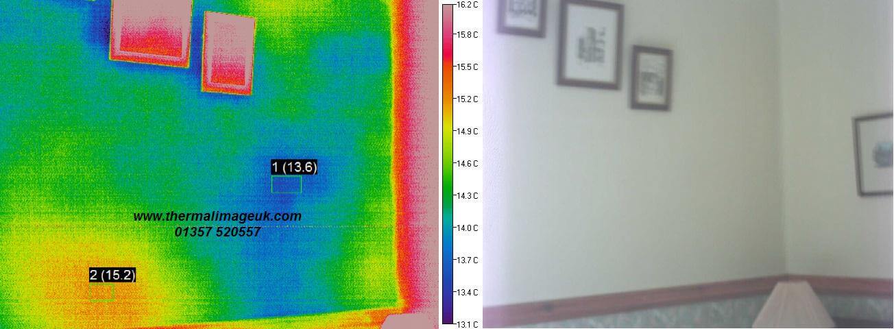 Image of a thermal image survey at house