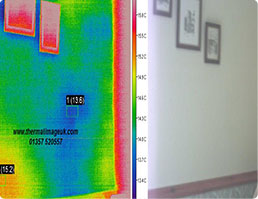 Photo of a thermal image camera detecting condensation