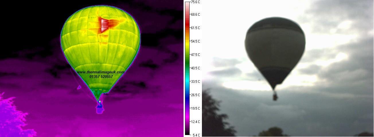Photo of thermal image survey of a hot air balloon