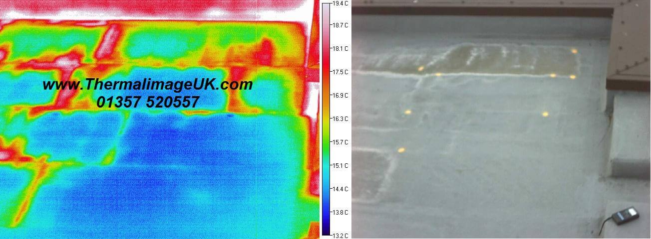 Surveying heat loss in a flat roof