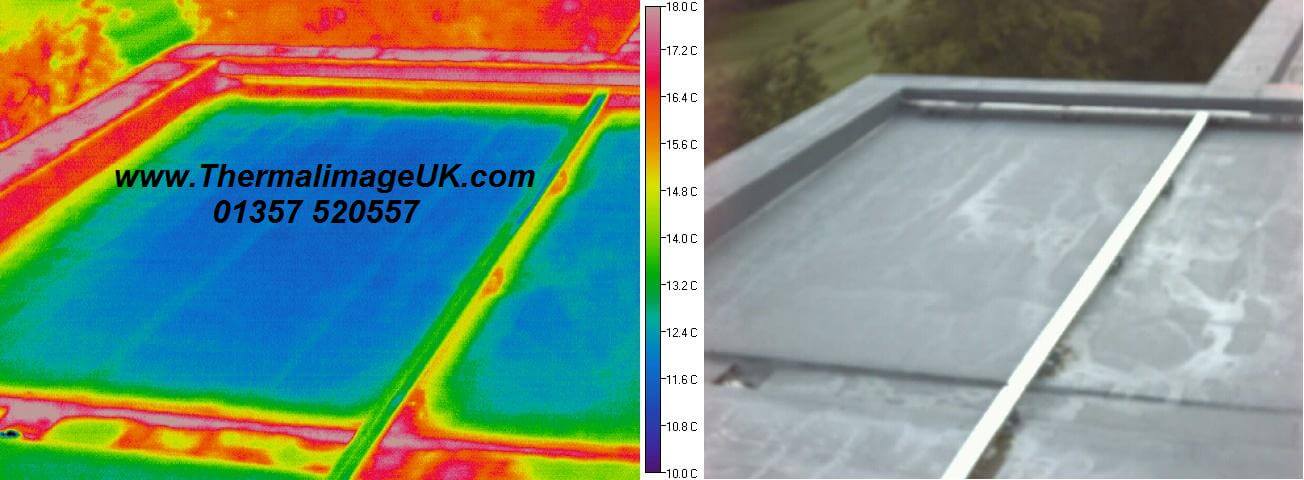 Image of a thermal image of a flat roof