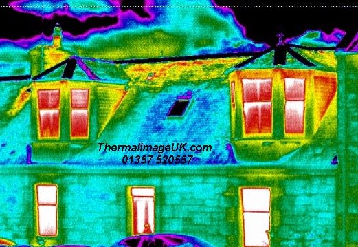 Thermal imaging scan of a house